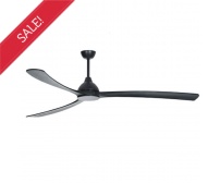 Fanco Sanctuary 3 Blade 92" DC Ceiling Fan with Remote Control in Black with Black Blades